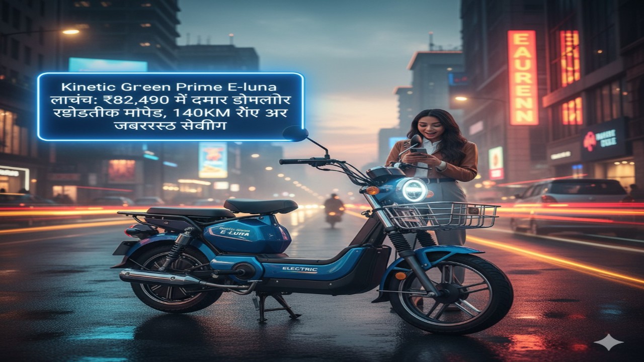 Kinetic Green E-Luna Prime लॉन्च: ₹82,490 में दमदार इलेक्ट्रिक मॉपेड, 140KM रेंज और जबरदस्त सेविंग