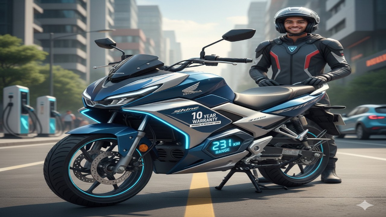 Honda Shine Electric: मोबाइल की कीमत में मिलेगी धांसू इलेक्ट्रिक बाइक, 231 KM रेंज और 10 साल की वारंटी!