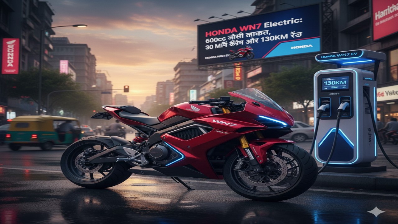 होंडा WN7 Electric: 600cc जैसी ताकत, 30 मिनट चार्जिंग और 130KM रेंज | Honda WN7 EV