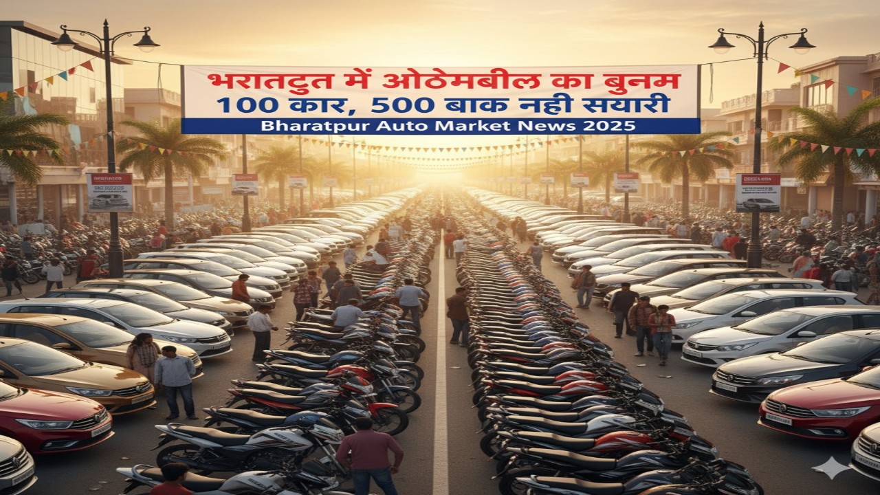 "भरतपुर में ऑटोमोबाइल का बूम: 100 कार, 500 बाइक नई सवारी | Bharatpur Auto Market News 2025