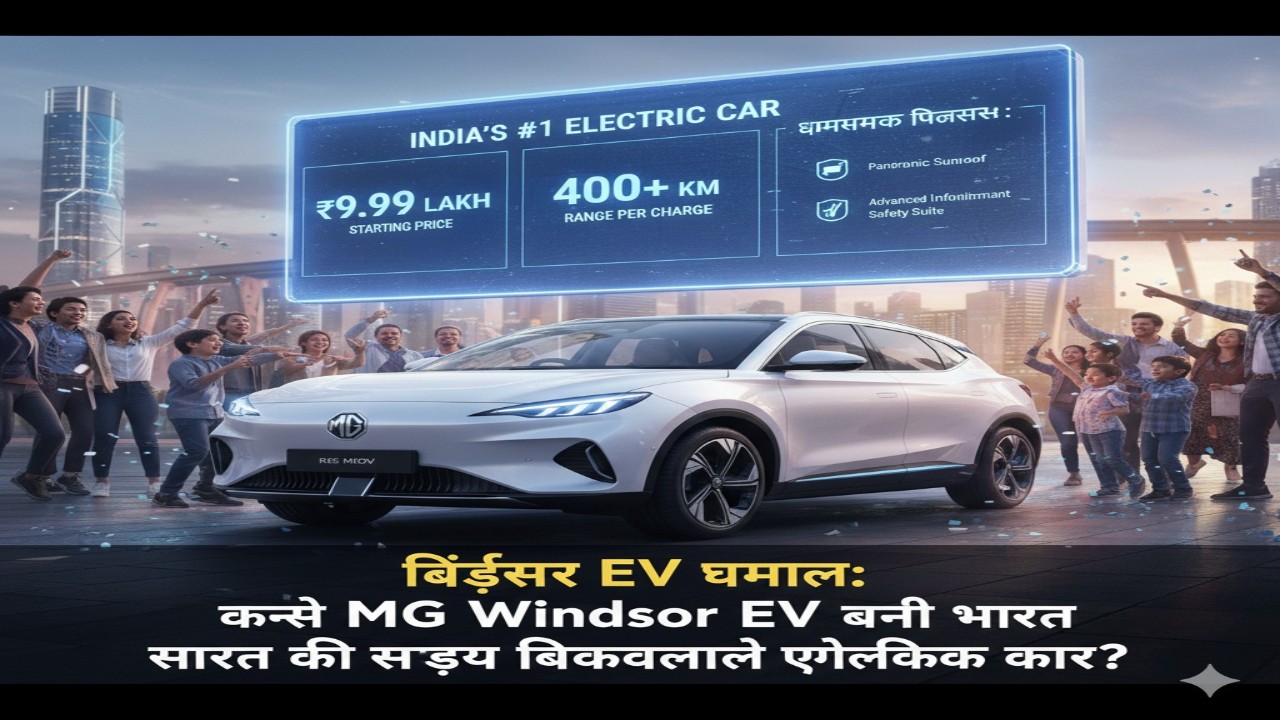 MG Windsor EV बनी भारत की नंबर 1 इलेक्ट्रिक कार! जानिए कीमत, रेंज और धमाकेदार फीचर्स