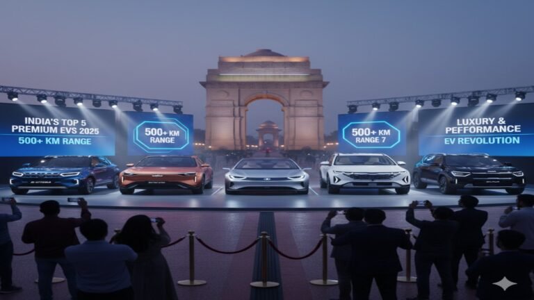 भारत की टॉप 5 प्रीमियम इलेक्ट्रिक कारें 2025: 500+ km रेंज, लग्जरी कम्फर्ट और धमाकेदार परफॉर्मेंस से EV क्रांति!