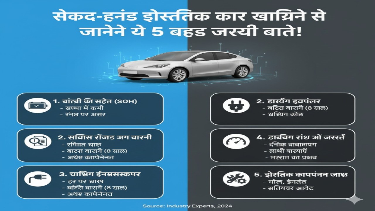 🚗 सेकंड-हैंड इलेक्ट्रिक कार खरीदने से पहले जानिए ये 5 बेहद जरूरी बातें!