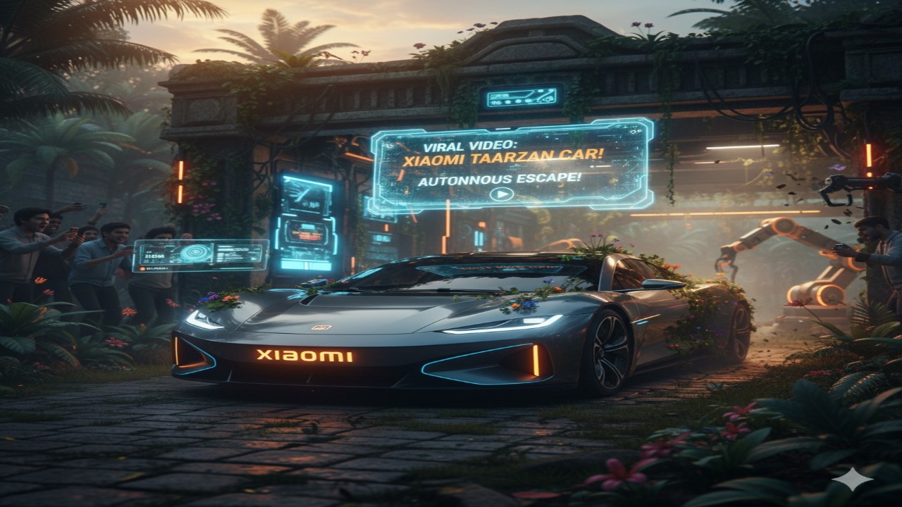 Xiaomi की Electric Car ने Taarzan फिल्म को किया असली! खुद चलकर गैरेज से निकली, वायरल वीडियो ने इंटरनेट पर मचाया धमाल!