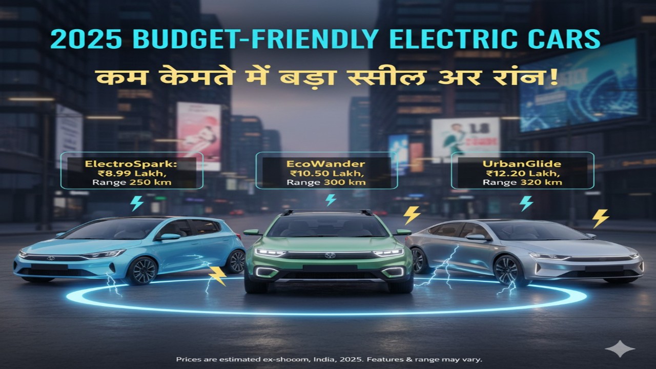 ⚡ 2025 में बजट-फ्रेंड्ली इलेक्ट्रिक कारें: कम कीमत में बड़ा स्टाइल और रेंज!