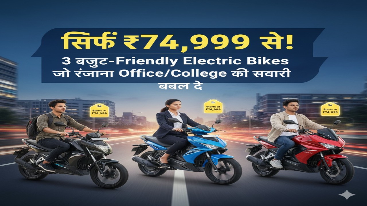 सिर्फ़ ₹74,999 से! 3 बजट-Friendly Electric Bikes जो रोज़ाना Office/College की सवारी बदल दें