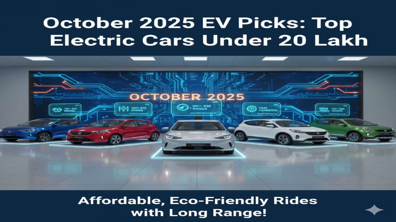 October 2025 EV Picks: Top Electric Cars Under 20 Lakh – Affordable, Eco-Friendly Rides with Long Range! Image banao