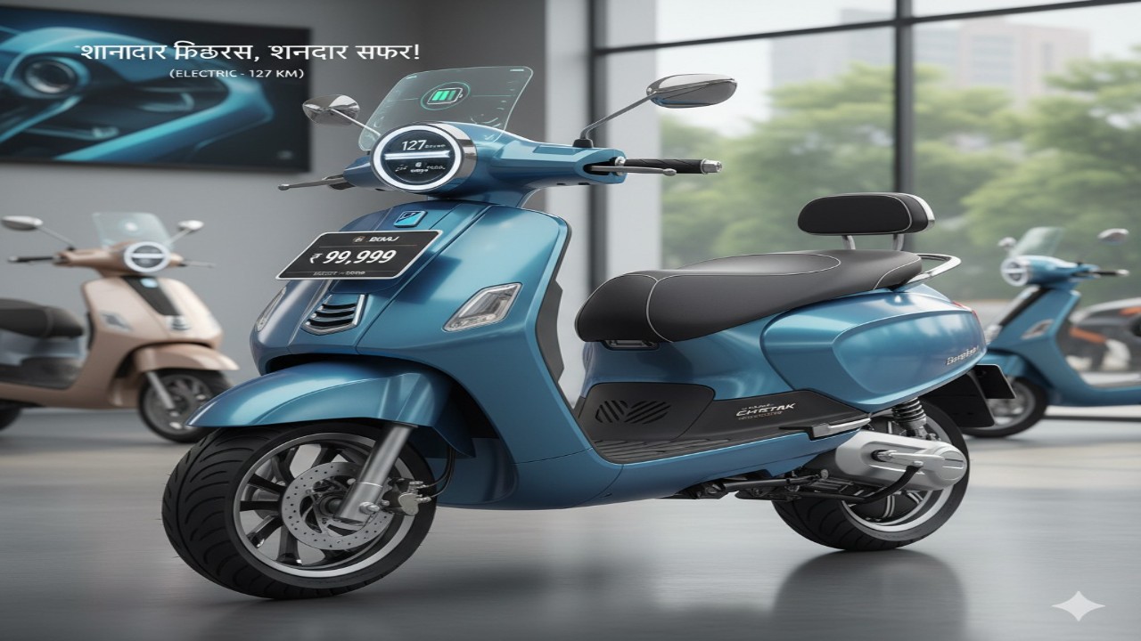 नया Bajaj Chetak 3001 इलेक्ट्रिक स्कूटर: 1 लाख के अंदर, 127 किमी रेंज और शानदार फीचर्स!