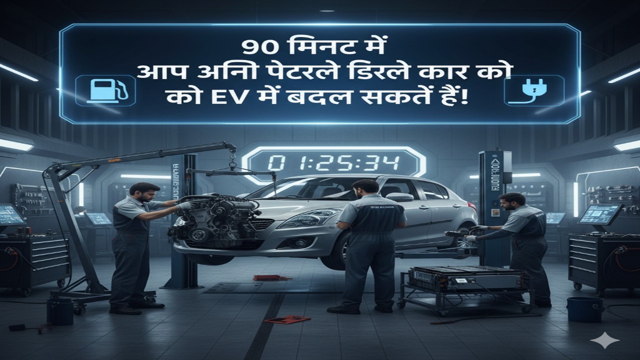 90 मिनट में आप अपनी पेट्रोल-डीजल कार को EV में बदल सकते हैं!