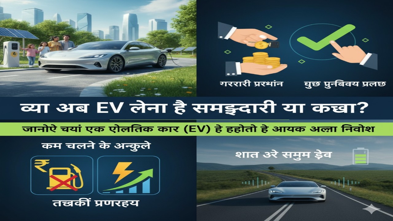 क्या अब EV लेना है समझदारी या खर्चा? जानिए क्यों एक इलेक्ट्रिक कार (EV) हो सकती है आपका अगला निवेश