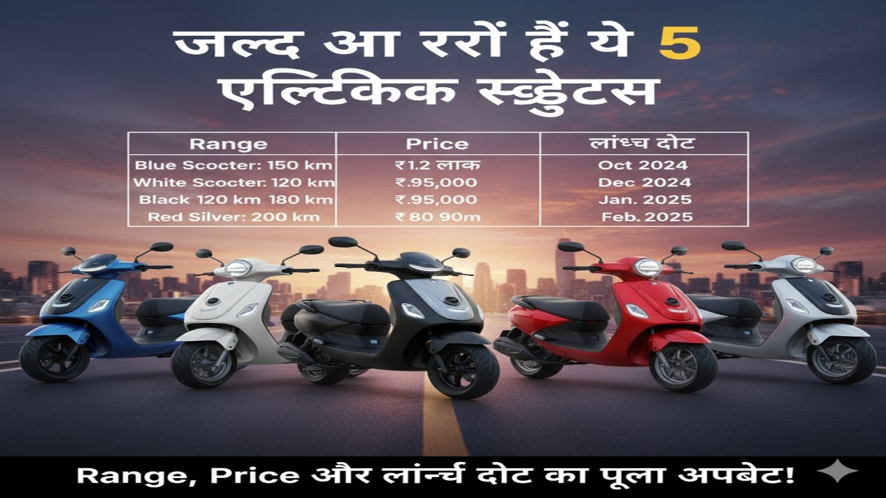 जल्द आ रहे हैं ये 5 इलेक्ट्रिक स्कूटर्स – Range, Price और लॉन्च डेट का पूरा अपडेट!