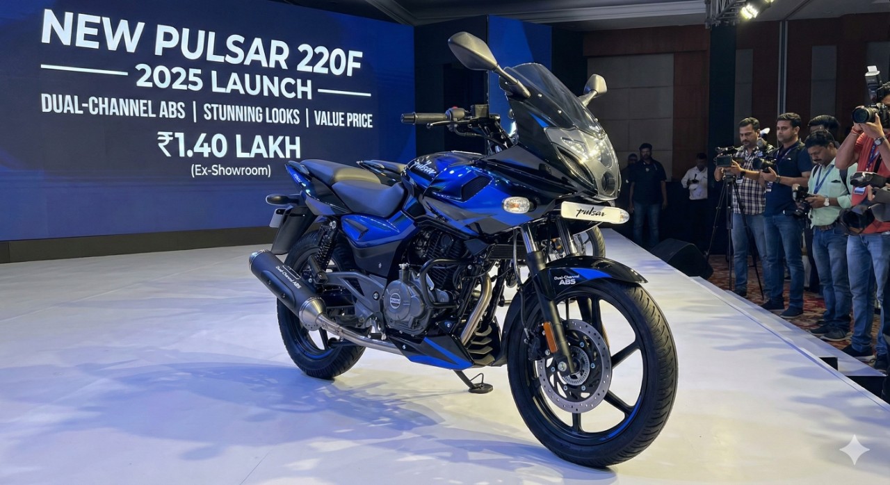 🏍️ 2025 New Bajaj Pulsar 220F Launched in India — Dual-Channel ABS, Stunning Looks & Value Price!